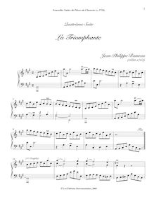 Partition , La Triomphante, Nouvelles  de Pièces de Clavecin, New Suites of Harpsichord Pieces