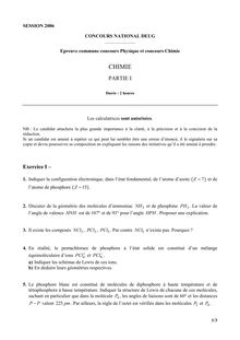 Chimie commune 2006 Concours National DEUG