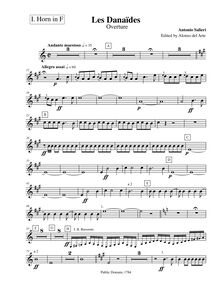 Partition cor 1 (F), Les Danaïdes, Salieri, Antonio