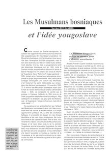 Les Musulmans bosniaques et l’idée yougoslave - article ; n°1 ; vol.71, pg 24-29