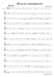 Partition viole de gambe 3, Missa Quadragesimalis, D minor, Biber, Heinrich Ignaz Franz von