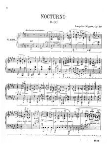 Partition complète, Nocturno, Op.10, Miguez, Leopoldo