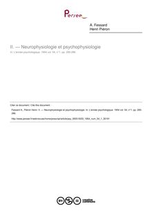 — Neurophysiologie et psychophysiologie - compte-rendu ; n°1 ; vol.54, pg 285-286