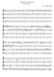 Partition Score et parties (corde clefs), Fugue No.1 en primo tono