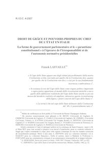 Droit de grâce et pouvoirs propres du chef de l’État en Italie - article ; n°4 ; vol.59, pg 761-804