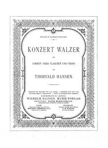 Partition de piano et Cornet (ou clarinette) , partie, Concert Waltz