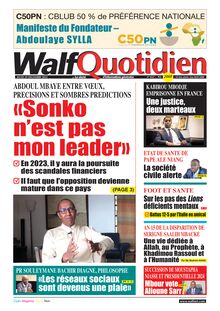 Walf Quotidien N° 9226 - du jeudi 29 décembre 2022