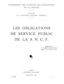Les obligations de service public de la SNCF - Annexe au 5ème rapport général de la commission des comptes des transports de la Nation.