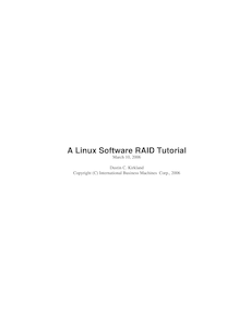 A Linux Software RAID Tutorial