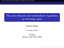 The nerve theorem and Grothendieck s hypothesis on homotopy types