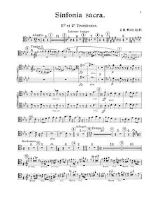 Partition Trombones 1, 2, Sinfonia sacra, Widor, Charles-Marie