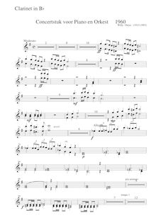 Partition clarinette 1/2 (B♭), Concertstuk piano en orkest, Ostijn, Willy