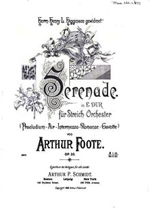 Partition complète, Serenade, Op.25, Foote, Arthur