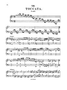 Partition complète (BWV 915), Toccata, G minor, Bach, Johann Sebastian