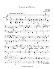 Partition complète (S.244c), Marche de Rákóczy, Rákóczi-Marsch / Rákóczy March par Franz Liszt