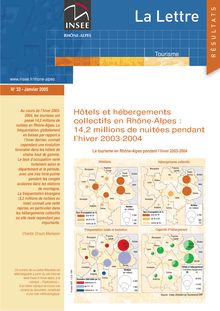 Hôtels et hébergements collectifs en Rhône-Alpes : 14,2 millions de nuitées pendant l hiver 2003-2004 