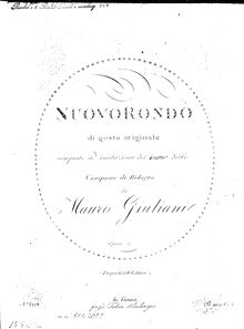 Partition complète, Rondo Nouveau, Op.5, Giuliani, Mauro par Mauro Giuliani