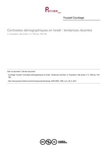 Contrastes démographiques en Israël : tendances récentes - article ; n°3 ; vol.48, pg 754-766