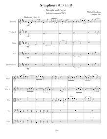 Partition , Prelude et Fugue, Symphony No.14, D major, Rondeau, Michel