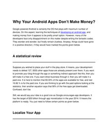 Why Your Android Apps Don’t Make Money?