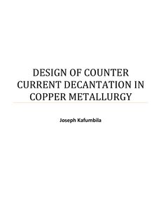 Design of counter current decantation in copper metallurgy