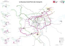 Carte  du Nouveau Grand Paris des transports