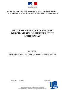 REGLEMENTATION FINANCIERE DES CHAMBRES DE METIERS ET DE L ARTISANAT
