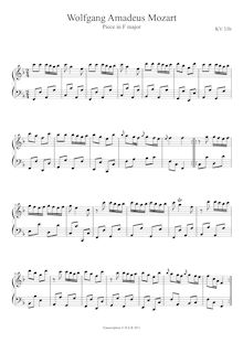 Partition complète, Piece en F major, Klavierstück in F, F major