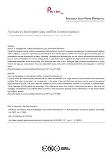 Acteurs et stratégies des conflits transnationaux - article ; n°4 ; vol.21, pg 817-835