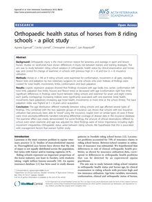 Orthopaedic health status of horses from 8 riding schools - a pilot study