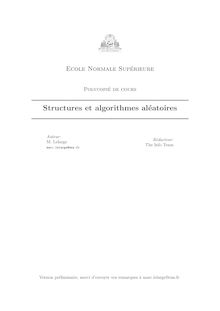 Structures et algorithmes aleatoires