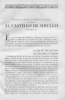 El castillo de Sibulco: Contribución al estudio de Sibulco