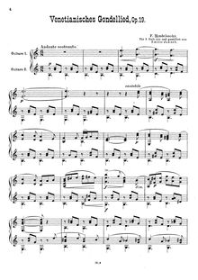 Partition complète, chansons Without Words Op.19b, Mendelssohn, Felix par Felix Mendelssohn