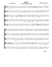 Partition 3, Quia multum repleti - original keyComplete score (Tr T T T B), Motets