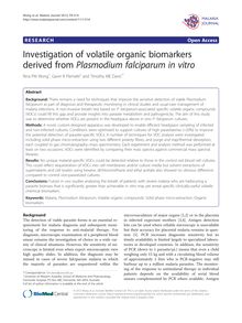Investigation of volatile organic biomarkers derived from Plasmodium falciparum in vitro