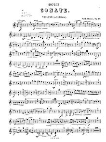 Partition de violon, Sonata pour Piano 4-mains avec Either violon ou violoncelle, Op.36