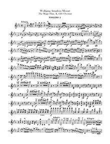 Partition violons I, II, Die Zauberflöte, The Magic Flute, Mozart, Wolfgang Amadeus par Wolfgang Amadeus Mozart