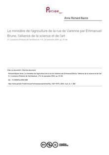 Le ministère de l agriculture de la rue de Varenne par Emmanuel Brune, l alliance de la science et de l art - article ; n°1 ; vol.8, pg 81-94
