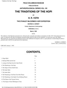 Traditions of the Hopi: Title Page