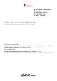 Chronique de Droit international de la Mer - article ; n°1 ; vol.28, pg 900-913