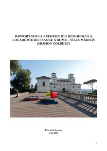 La réforme des résidences à l Académie de France à Rome - Villa Médicis (Mission Colbert)