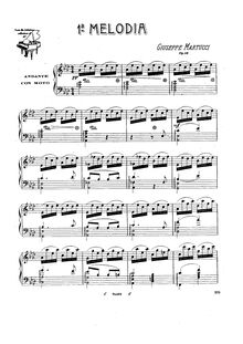 Partition complète, Melodia No.1, A♭ major, Martucci, Giuseppe