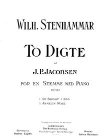 Partition complète, 2 chansons, Op.10, To digte af J. P. Jacobsen