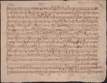 Partition compositeur s autograph manuscript: sketches seulement, Symphony en D, D.615