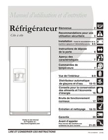 Notice Réfrigérateur Frigidaire  FRS3HR5HMB0