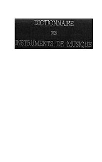 Dictionnaire Des Instruments De Musique