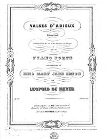 Partition complète, Valses d adieux composed en Philad[elphi]a on pour eve of his departure pour Europe