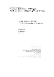 Travaux de Science Politique Political Science Working Paper Series