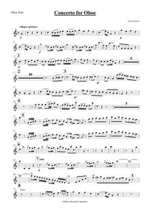 Partition hautbois Solo, hautbois Concerto, C major, Haydn, Joseph