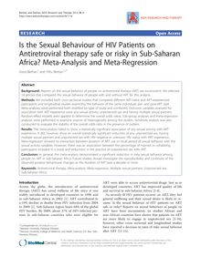 Is the Sexual Behaviour of HIV Patients on Antiretroviral therapy safe or risky in Sub-Saharan Africa? Meta-Analysis and Meta-Regression